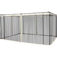Riparo Zanzariera Gazebo Tende Ricambio Universale Cerniere Nero Beige 335x207cm