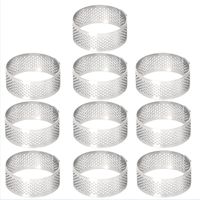 Set mit 10 Gebäckringen aus Edelstahl – 5 cm Durchmesser – Perforierte Mousse-Ringe – Kuchen- und Dessertformen – Geeignet für Kuchen, Mousses, Törtchen und Quiches