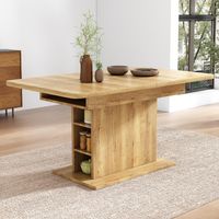 Table à manger extensible, L110/130W70H75, table à manger avec rangement, table à manger rectangulaire, table de café et de loisirs, table à manger moderne et simple en fer, table à manger multifoncti