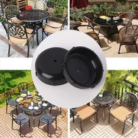 pair Cappucci per gambe di mobili da giardino in ferro battuto (confezione da 32, nero) - Cappucci per gambe di sedie da esterno in plastica rotondi da 1,5\", gambe di ricambio per mobili da giardino
