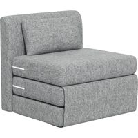 3-in-1 foldable heated chair with cushion, convertible, foldable mattress for guests, living room, office, gray