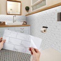 Carrelage Sticker, 12 Pcs Carrelage AdhéSif Mural, Sticker Carrelage Salle de Bain, Autocollant AdhéSif Pour Carreaux Stickers Carrelage Marbre, Stickers Autocollants pour Salle de Bain