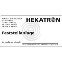 HEKATRON Abnahmeschild FSA