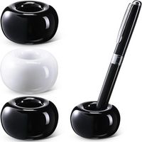 Ensemble de 3 pièces en céramique comprenant un porte-stylo, un support pour écran d'ordinateur et un porte-brosse à dents, idéal pour la salle de bain et la maison.