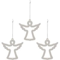 Set de 3 ángeles H.9cm blanco - Feeric lights & christmas