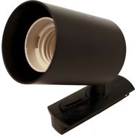Porta Faretto da Binario Monofase, Attacco E27 orientabile e ruotabile, Max 50W 220V, Nero