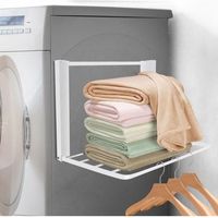 Support Machine a Laver, Meuble de Rangement Machine a Laver, Pliable Support Machine aLaver, Meuble de Rangement Machine a Laver, 40.5 25cm, Blanc