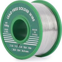 Alambre de soldadura sin plomo de 1 mm, alambre de soldadura de estaño de 100 g, fino con núcleo de resina, Sn99%-Ag0.3%-Cu0.7%, bobina de alambre de soldadura con fundente para soldadura eléctrica.