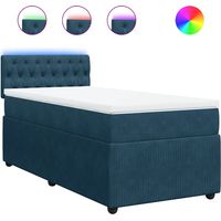 Maison Exclusive - Giroletto a Molle con Materasso Blu 90x190 cm in Velluto