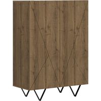 Mueble auxiliar 2 puertas Camelia acabado nogal, 125cm(alto) 90cm(ancho) 41.8cm(largo)