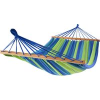 Hängematte 2 Personen XL 220 x 160 cm – Querstange – Blau & Grün