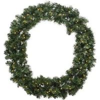 Indoor and Outdoor 60cm Battery Operated Imperial Wreath 50 LED Warm White by Kaemingk