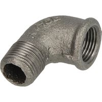 Hermann Schmidt Temperguss 92 Winkel 14092040 DN 40, 1 1/2", 90°, IG/AG, schwarz