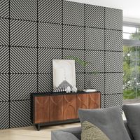 Lot de 4 panneaux acoustiques Vang 1,44 m² à lamelles en diagonale effet chêne, gris clair NEU.HOLZ
