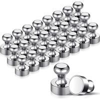 24PCS Magnet Métalliques Aimant 12x16mm - Aimants en Acier Inoxydable Aimants Frigo pour Tableau D'affichage, Réfrigérateur etc. - avec Boîte de Rangement-LIAIKI