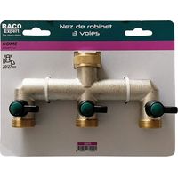 Messing-Wasserhahn-Nase, 3-Wege, Breit, 20 x 27 mm - Raco Expert