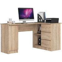 Eck-Schreibtisch AKORD B20 rechts in der Farbe Sonoma-Eiche mit 3 Schubladen und 4 Ablagen B155 x H77 x T85 cm