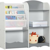 Estantería para Niños Organizador de Juguetes Estantería Infantil con Estantes Abiertos para Dormitorio 85x26x84 cm Gris