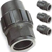 Lot de 4 Raccord compression taraudé femelle 50 x 1 1/2''. Produit certifié AENOR. Utilisé dans les tuyaurs PE 50 mm
