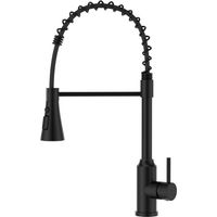 JANLEMNY High Arch Commercial Kitchen Mixer Tap, 360-degree Swivel Single Handle Faucet with 3 Modes, Matte Black