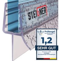 STEIGNER Joint de douche pour paroi en verre, 110cm, vitre 7/ 8 mm, joint d'étanchéité PVC droit pour les cabines de douche réctangulaires, UK33-08