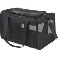 Sac Transport Chat, Sac Voyage Chat avec Maille sur 4 Côtés, Sac de Transport pour Chien Chats Chiots Jusqu'à 6 Kg, Pliable Caisse Transport Chat,Noir