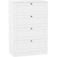 Altino 4 Drawer Chest of Drawers Bedroom Clothes Storage Unit, White