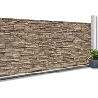 Verdunkelnder Sichtschutz 1,2 x 10 M Steinmotiv braun 160 gr/m²