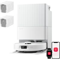 Roborock Qrevo S Pro Set Robot Aspirateur Laveur, 18 500 Pa, 75 °C Autonettoyant à Haute Température, 45 °C Séchage à l’air Chaud Set blanc