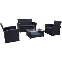 Set de terraza 4 plazas Firenze Negro