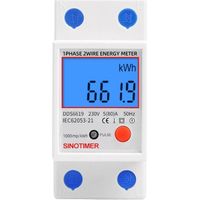 Sous compteur électrique monophasé, certifié MID, 45A max modulaire, Simple tarif, Affichage LCD