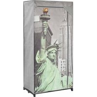 Garde-robe Meuble de Rangement - Style Contemporain New York 75x45x160 cm Tissu BV485291 - BonneVie