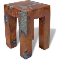 Tabouret Bois de teck massif et résine