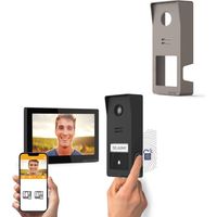 Drahtlose Gegensprechanlage Wave 3 + titangraues Schale für Türstation