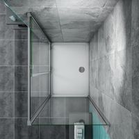 SKY Bathroom Bathroom Sliding Shower Door Enclosure Cubicle 1600x1900mm 8mm NANO Glass + 700mm Side Panel