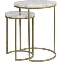 Light & Living set di tavolini Axat agata bronzo antico - Ø28x42