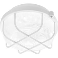 Lena Lighting Plafoniera a LED Tonda HV 5W 210mm 550lm Ra 80 3000K IP44 IK06 Bianco Copertura PC con Griglia Classe Energetica A+