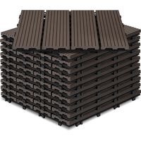 Jiubiaz 33 Stücke WPC Balkonfliesen Klickfliesen, 30x30 cm, hohe Belastbarkeit 1200 kg/m², Drainagesystem, Innen & Außen Kaffee Braun