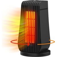 1200W Portable Fan Heater, 3-Second Rapid Heating, PTC Mini Heater, 3 Heating Modes, Adjustable Fan, Overheat Protection, Electric Heater (Black)