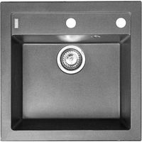 Alveus Formic - Lavello in granito, 52x51 cm, con comando remoto dello scarico, steel 1103762