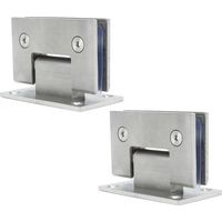 Charnières de porte en verre robustes, charnières à 90 degrés pour porte en verre, pinces de fixation durables en acier inoxydable pour porte de salle de bain et toilettes.