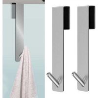 2 PCS Crochets de Porte de Douche,Accroche Serviette avec Couches en Mousse,crochets de porte pour cabine de douche paroi de douche en verre paroi de douche en verre(Argent)