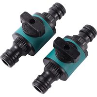 Adhere to Fly 2 Stück 16 mm Gartenschlauch-Schnellverbinder mit 2-Wege-Absperrventil