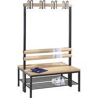 C+P, Banc de vestiaire BASIC double face, lattes en hêtre,
