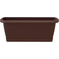 Vaso da fiori in plastica, rettangolare, per balcone, marrone, 18x40cm, Spagna