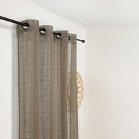 Voilage à Oeillets Motifs Carreaux Alsaciens Marron Brun 145x260 cm
