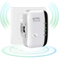 Amplificateur WiFi, Amplificateur Internet sans fil 2,4 G pour la Maison 300 Mbps Super boost Répéteur de Portée Wi-Fi Répéteur d'Amplificateur de signal WLAN, Configuration et couverture faciles,OUYL