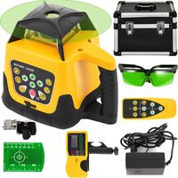 VEVOR Niveau Laser Autonivelant Balayage Rotative a 360° Laser Ligne Verticale Horizontale Module Laser Rotatif Auto-Alignement Precision 20" Faisceau Vert Distance de Travail 500m Construction Jaune