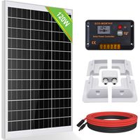 ECO-WORTHY 120W 12V Mono Solar Panel+30A Controller & whole set ABS Bracket for Car RV