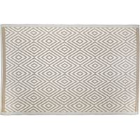 Aubry Gaspard – Tapis d'extérieur en polypropylène 120 x 180 cm – Résistant aux UV et intempéries – Design réversible beige à motifs diamants